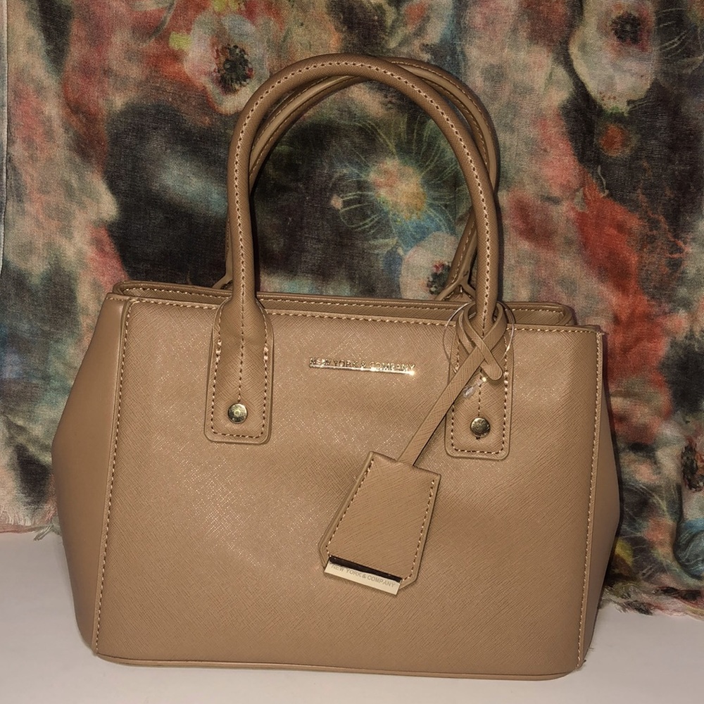 New York & Company Neutral Tan Satchel Handbag